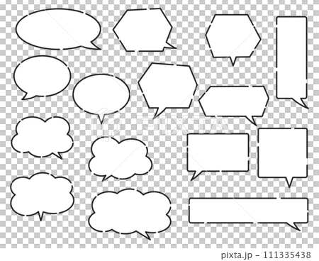 Simple dashed line speech bubble set 111335438