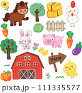 farm animals Hand drawn Cute  vectors  for kids set 111335577