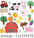 farm animals Hand drawn Cute  vectors  for kids set 111335578