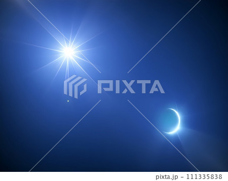 lens flare and rays of light isolated on black background. Generative AI lens flare and rays of light isolated on black background. Generative AI 111335838