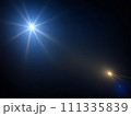lens flare and rays of light isolated on black background. Generative AI 111335839