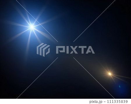 lens flare and rays of light isolated on black background. Generative AI lens flare and rays of light isolated on black background. Generative AI 111335839