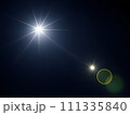 lens flare and rays of light isolated on black background. Generative AI 111335840