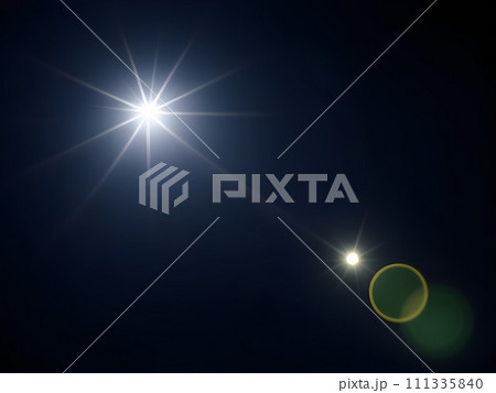 lens flare and rays of light isolated on black background. Generative AI lens flare and rays of light isolated on black background. Generative AI 111335840