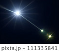 lens flare and rays of light isolated on black background. Generative AI 111335841