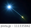 lens flare and rays of light isolated on black background. Generative AI 111335842