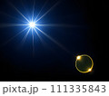 lens flare and rays of light isolated on black background. Generative AI 111335843
