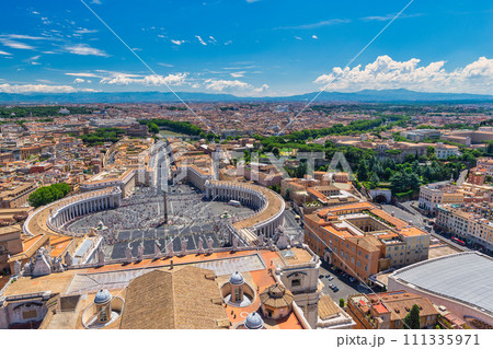 Rome Vatican Italy, high angle view city skyline at St. Peter's Square Rome Vatican Italy, high angle view city skyline at St. Peter's Square 111335971