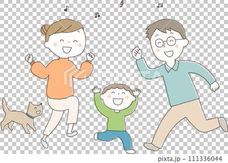 family dancing happily family dancing happily 111336044