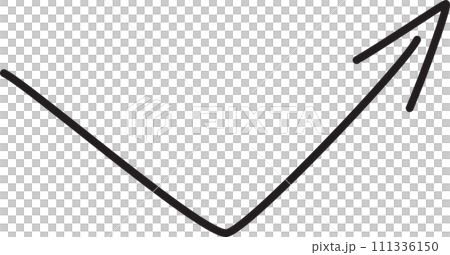 Handwritten arrow mark _ black 111336150