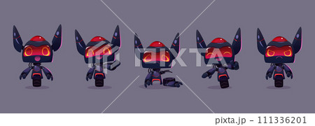 Cute robot cartoon character 111336201