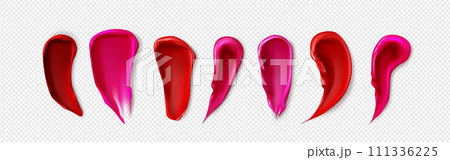 Red and pink gloss lipstick texture smear 111336225