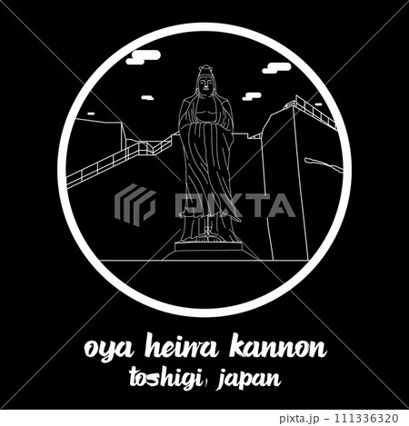 Circle Icon Oya Heiwa Kannon. vector illustration Circle Icon Oya Heiwa Kannon. vector illustration 111336320