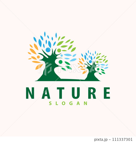 Play tree template illustration tree logo silhouette design plant vector inspiration 111337301