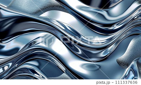 Liquid metallic texture with waves 111337636