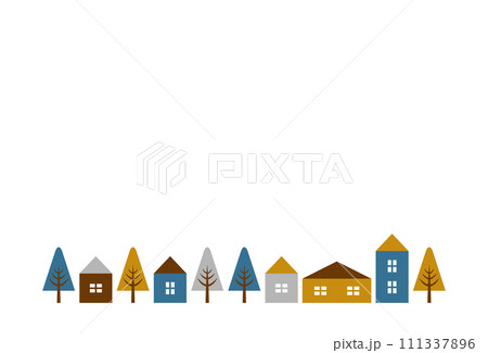 家と木の背景素材 家と木の背景素材 111337896