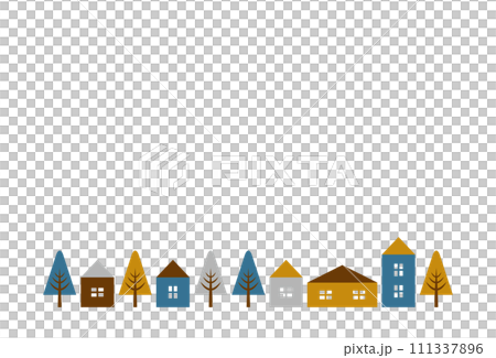 家と木の背景素材 家と木の背景素材 111337896