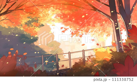 秋の自然公園の背景 No.010　AI生成画像 111338752