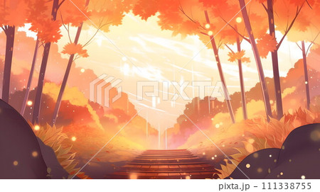 秋の自然公園の背景 No.013　AI生成画像 111338755