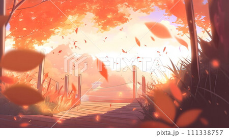 秋の自然公園の背景 No.016　AI生成画像 111338757