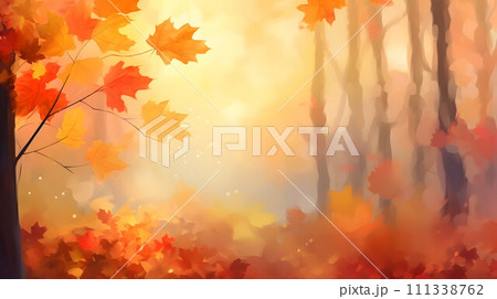 秋の自然公園の背景 No.004　AI生成画像 111338762