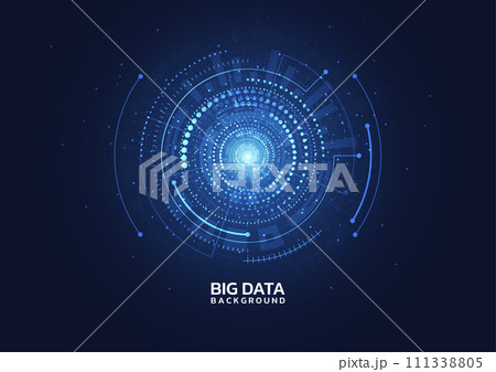 Big data visualization. Abstract technology innovation communication concept digital blue design background. Vector illustration 111338805