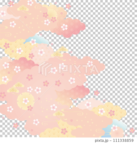 背景素材-和柄桜2024-1ベク 111338859