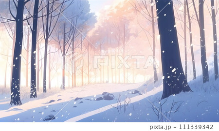 自然公園の冬の背景 No.005　AI生成画像 111339342