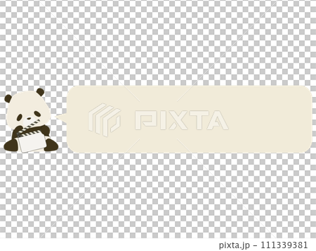 A panda with a clapperboard. with speech bubble 111339381