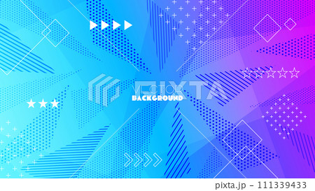 グラデーションと幾何学の背景　ベクター素材 111339433