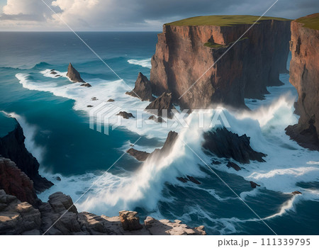 natural landscape of ocean and rocks natural landscape of ocean and rocks 111339795