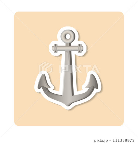 Anchor sticker illustration. Steel, hook, underwater, equipment. Editable vector graphic design. Anchor sticker illustration. Steel, hook, underwater, equipment. Editable vector graphic design. 111339975