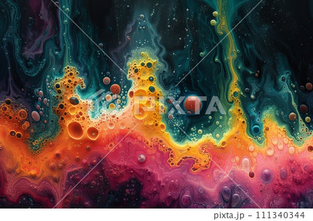 惑星の海のインク流: 色と形のシンフォニー AI画像 14 111340344