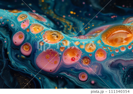 惑星の海のインク流: 色と形のシンフォニー AI画像 21 111340354