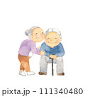 かわいい仲良し老夫婦 111340480