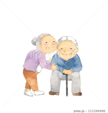 かわいい仲良し老夫婦 かわいい仲良し老夫婦 111340480