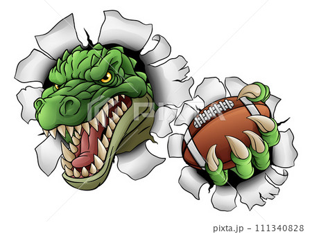 Crocodile Dinosaur Alligator Football Sport Mascot Crocodile Dinosaur Alligator Football Sport Mascot 111340828