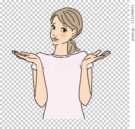 頭髮綁在腦後的女人的健康上半身 111340831