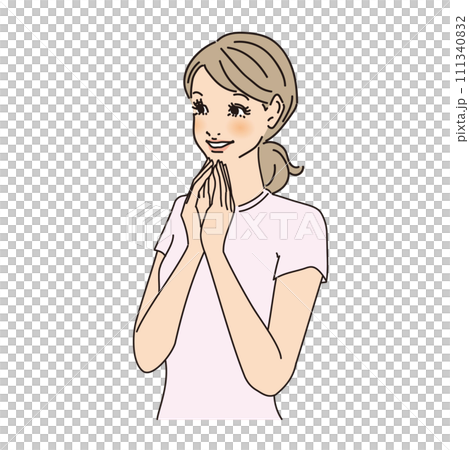 頭髮綁在腦後的女人的健康上半身 頭髮綁在腦後的女人的健康上半身 111340832