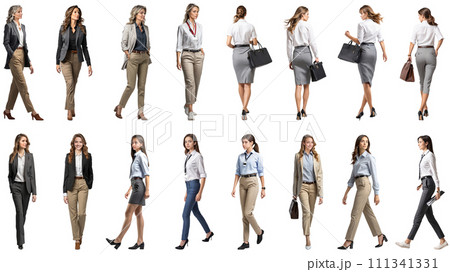 オフィスで働く女性の切抜き素材集1(背景透過) オフィスで働く女性の切抜き素材集1(背景透過) 111341331