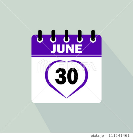 Icon calendar day - 30 June 111341461