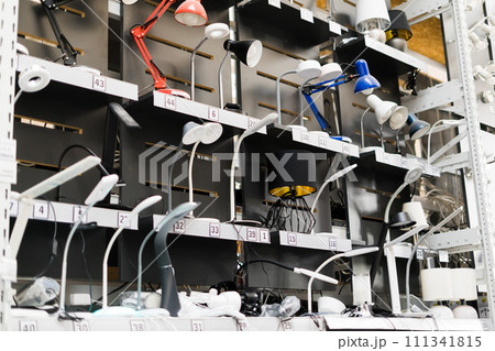 Amount of lamps on sale in store, shop Amount of lamps on sale in store, shop 111341815