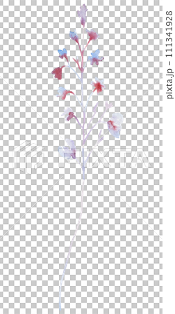 Watercolor light purple wildflower isolated illustration, floral wedding and greeting element 111341928