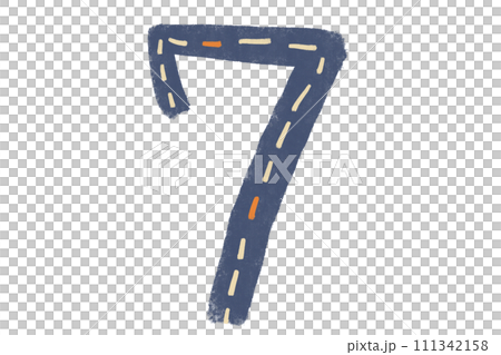 7個可愛數字的手寫插圖 111342158