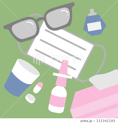 花粉症対策グッズのイラスト 花粉症対策グッズのイラスト 111342193