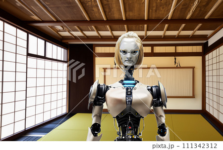 案内するロボット　ロボット　和室　Robots in the Japanese room  111342312