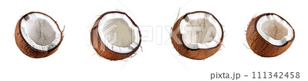 Coconut vector set isolated on white background 111342458