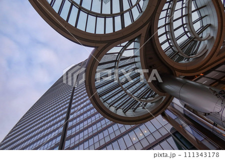 TOWER PLAZA entrance Azabudai Hills Mori JP Tower in Tokyo, Japan. February 4, 2024 TOWER PLAZA entrance Azabudai Hills Mori JP Tower in Tokyo, Japan. February 4, 2024 111343178