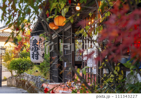 秋の京都 嵯峨鳥居本の伝統的な町並み 秋の京都 嵯峨鳥居本の伝統的な町並み 111343227
