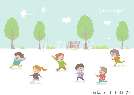 友達_かけっこ 友達_かけっこ 111343328